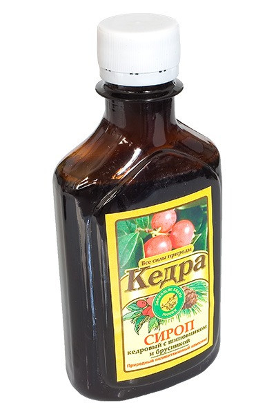 Syrup  «Cedar» with rosehip and lingonberry, 220 ml